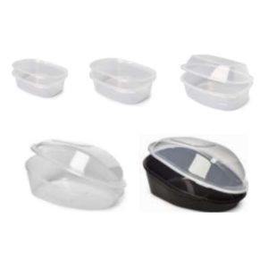 Envases plástico PP. negro tapa unida duros Pollo