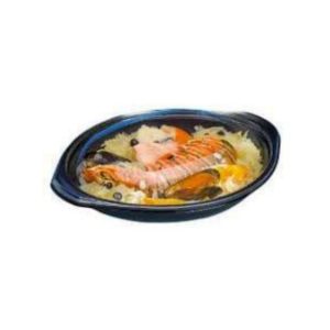 Envase PP negro redondo y tapa PP traslucida