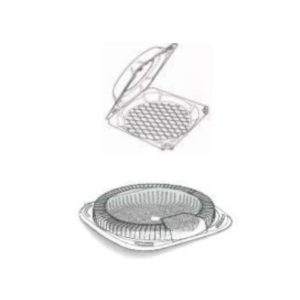 Envase PET cuadrado con tapa bisagra